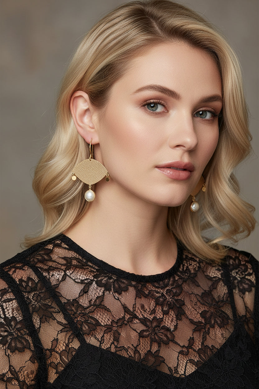 STERLING SILVER AND PEARL EARRINGS