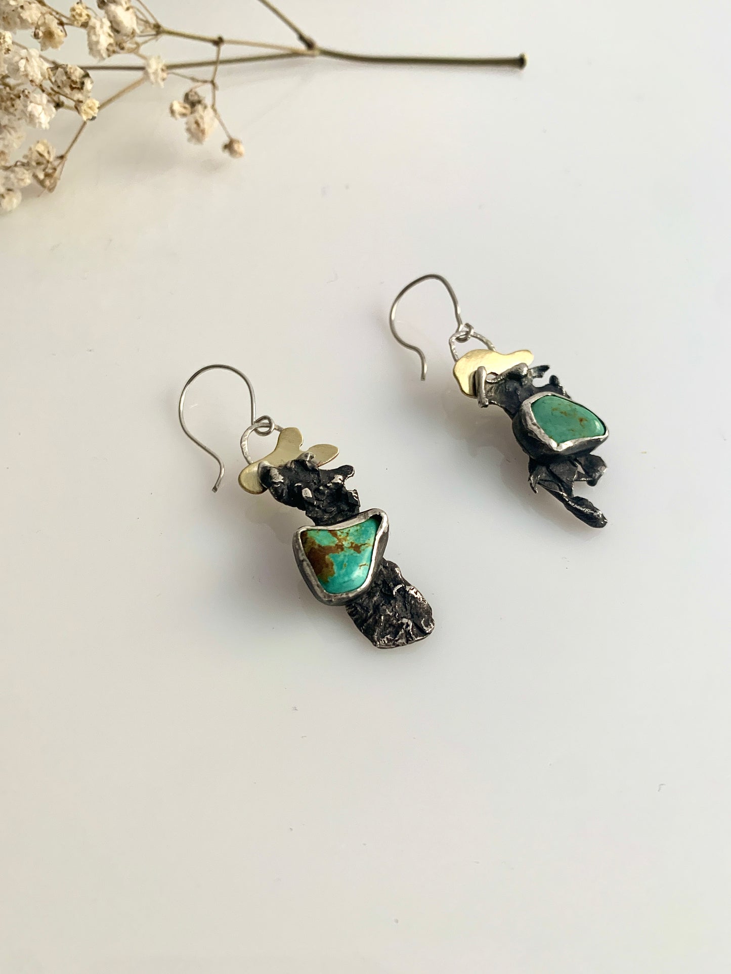 A Pair - Turquoise asymmetric earrings