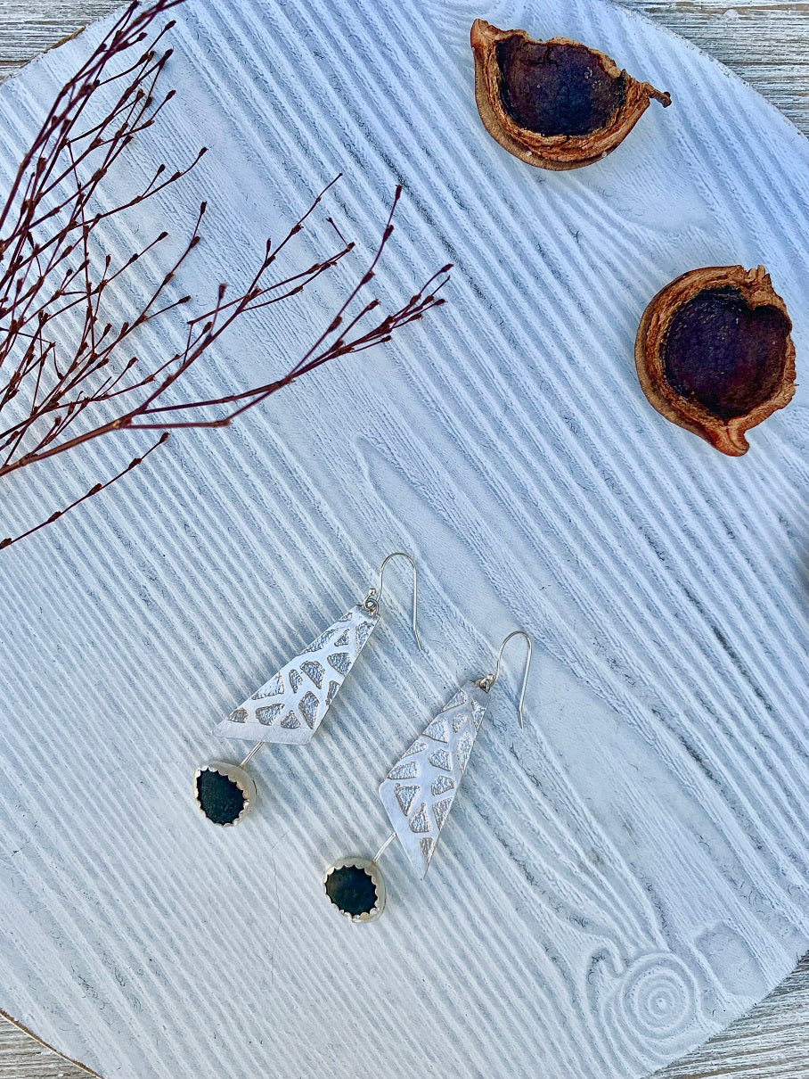 Etched Silver earrings