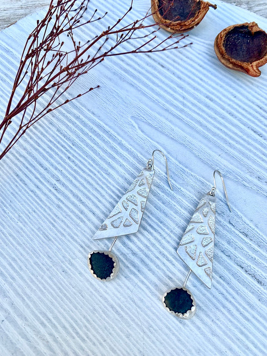 Etched Silver earrings