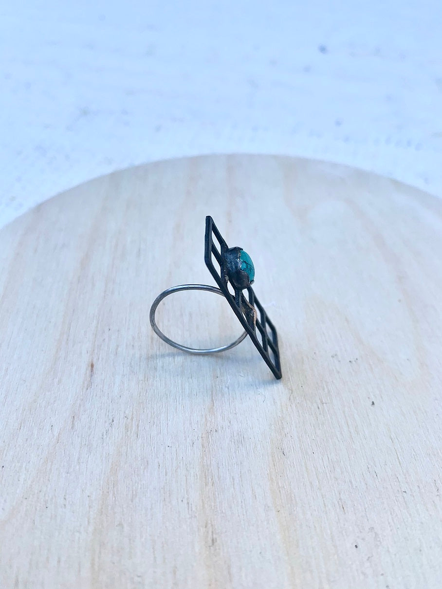 Steel and Turquoise ring