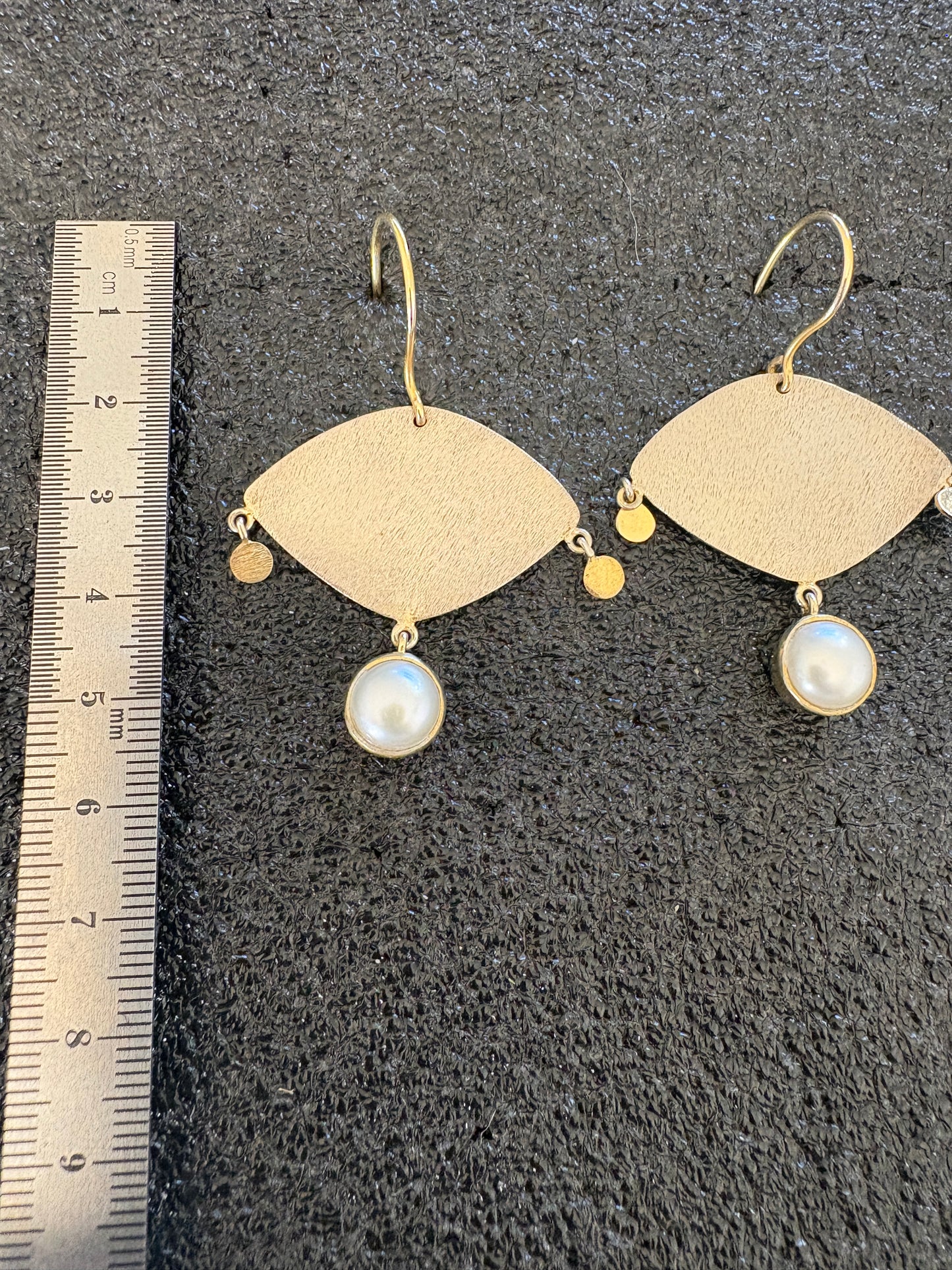 Sterling Silver and Pearl two tone earrings