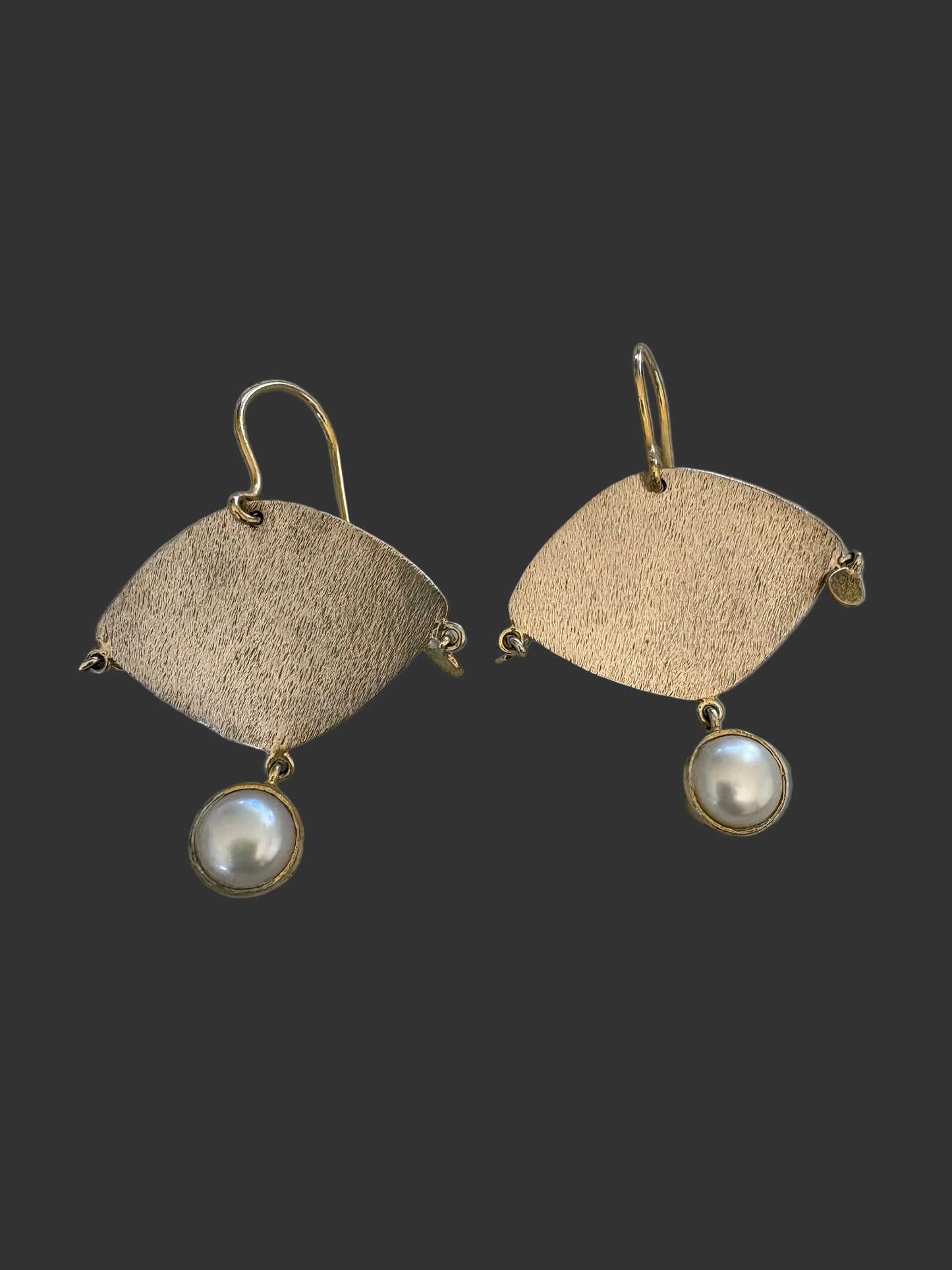 Sterling Silver and Pearl two tone earrings