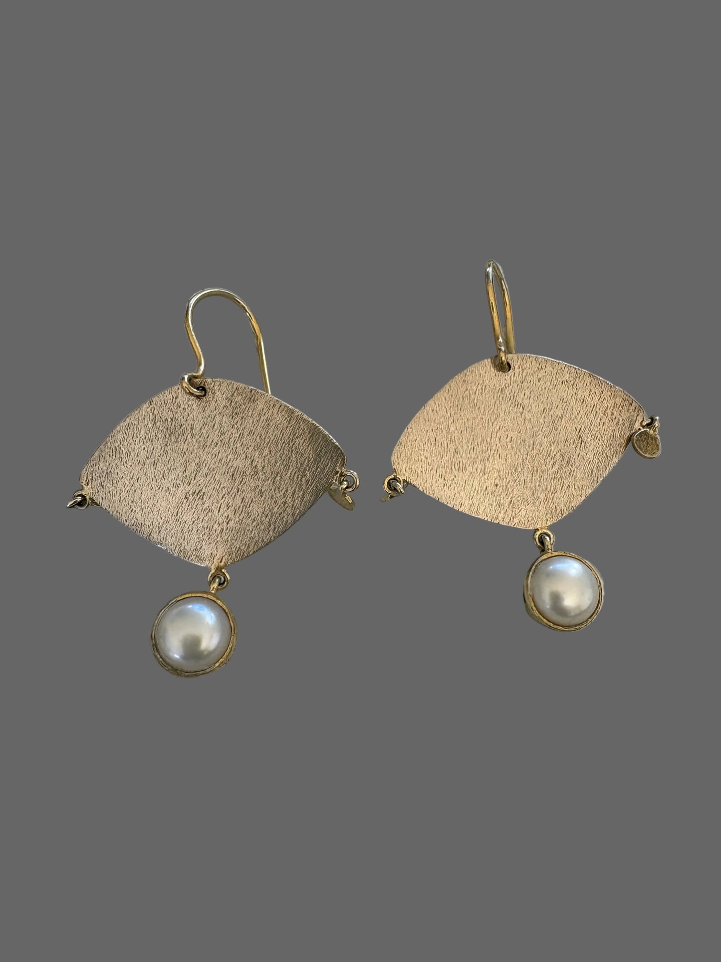 Sterling Silver and Pearl two tone earrings