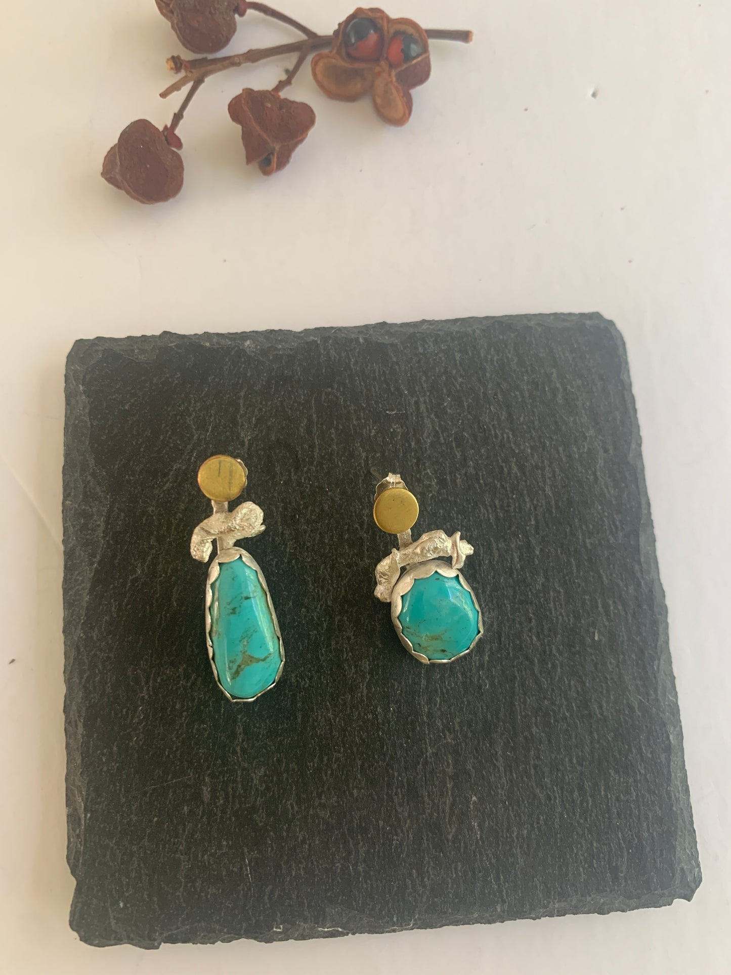Blue turquoise earrings | Rebekajewelry
