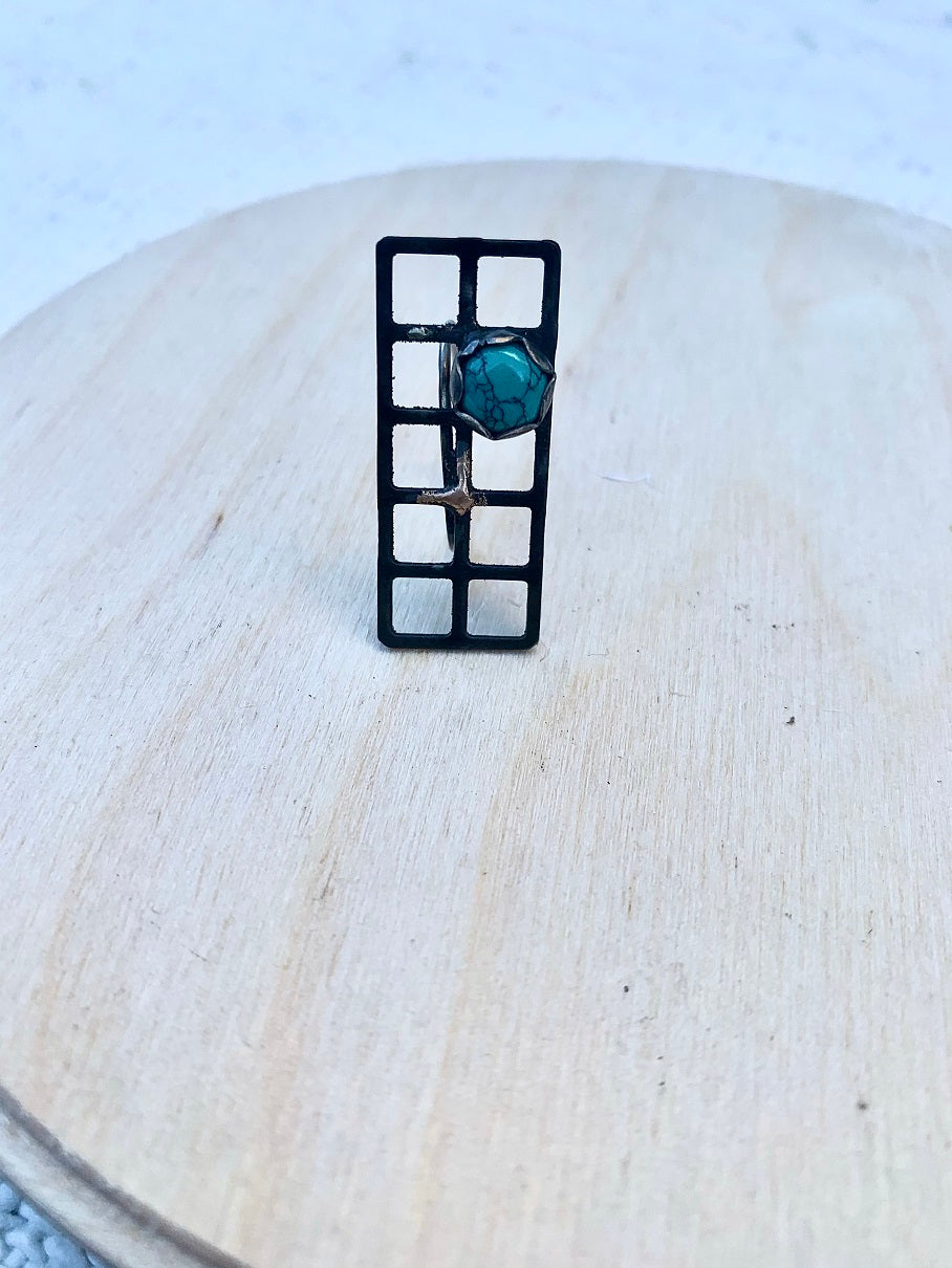 Steel and Turquoise ring
