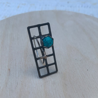 Steel and Turquoise ring